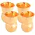 Prisha India Craft Pure Copper Muglai Matka Glass Tumbler Hammered Design  Capacity 375 ML  Set of 4