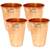 Prisha India Craft Pure Copper Glass Tumbler Luxury Design  Drinkware & Serveware   Capacity 350 ML   Set of 4