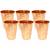 Prisha India Craft Pure Copper Glass Tumbler Luxury Design  Drinkware & Serveware   Capacity 350 ML   Set of 6