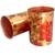 Prisha India Craft Pure Copper Digital Printed Flower Design Glass Tumbler  300 ML  Set of 2
