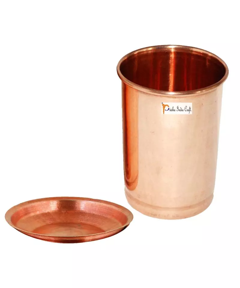Prisha India Craft Pure Copper Glass Tumbler  Capacity 320 ML