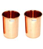 Prisha India Craft Pure Copper Glass Tumbler  Drinkware & Glassware Set  320 ML  Set of 2
