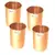 Prisha India Craft Pure Copper Glass Tumbler  Capacity 320 ML  Set of 4 (Brown)