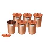 Prisha India Craft Pure Copper Glass Tumbler  320 ML  Set of 6