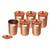 Prisha India Craft Pure Copper Glass Tumbler  320 ML  Set of 6