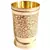 Prisha India Craft Pure Brass Mughlai Style Embossed Design Glass Tumbler  250 ML (Gold)