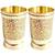 Prisha India Craft Pure Brass Mughlai Style Embossed Design Glass Tumbler  250 ML  Set of 2