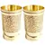 Prisha India Craft Pure Brass Mughlai Style Embossed Design Glass Tumbler  250 ML  Set of 2