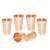 Prisha India Craft Copper Glass Ayurvedic Drinkware Tumbler  400 Ml  Set of 6  Brown  Standard