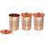 Prisha India Craft Pure Copper Embossed Design Glass Tumbler  240 ML  Set of 3