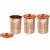 Prisha India Craft Pure Copper Embossed Design Glass Tumbler  240 ML  Set of 3