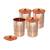 Prisha India Craft Pure Copper Embossed Design Glass Tumbler  240 ML  Set of 4