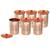 Prisha India Craft Pure Copper Embossed Design Glass Tumbler  240 ML  Set of 6