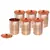 Prisha India Craft Pure Copper Embossed Design Glass Tumbler  240 ML  Set of 6