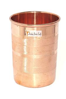 Prisha India Craft Copper Glass Tumbler  Good Health Benefit  Luxury Design   300 ML
