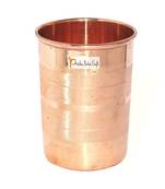 Prisha India Craft Copper Glass Tumbler  Good Health Benefit  Luxury Design   300 ML