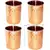 Prisha India Craft Hammered Design Steel Copper Glass Tumbler  Drinkware & Serveware Set  Capacity 250 ML  Set of 4