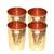 Prisha India Craft Pure Copper Glass Tumbler  Hammered Design  Capacity 250 ML  Set of 4