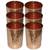 Prisha India Craft Copper Ayurvedic Health Benefits Water Glass Tableware Drinkware Tumbler  Set of 6  Gold