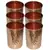 Prisha India Craft Copper Ayurvedic Health Benefits Water Glass Tableware Drinkware Tumbler  Set of 6  Gold