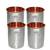 Prisha India Craft Hammered Design Steel Copper Glass Tumbler  Drinkware & Serveware Set  Capacity 250 ML  Set of 4