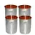 Prisha India Craft Hammered Design Steel Copper Glass Tumbler  Drinkware & Serveware Set  Capacity 250 ML  Set of 4
