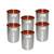 Prisha India Craft Hammered Design Copper Steel Glass Tumbler  Drinkware & Serveware Set  Capacity 250 ML  Set of 6