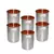 Prisha India Craft Hammered Design Copper Steel Glass Tumbler  Drinkware & Serveware Set  Capacity 250 ML  Set of 6