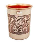 Prisha India Craft Steel Copper Glass Tumbler  250 ML