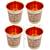 Prisha India Craft Embossed Design Steel Copper Glass Tumbler  Drinkware & Serveware Set  Capacity 250 ML  Set of 4