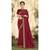 Maroon printed chanderi silk saree with blouse