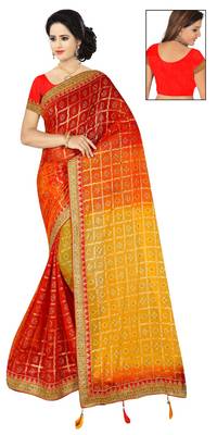 chitrakshi saree bandani chunri with blouse 1
