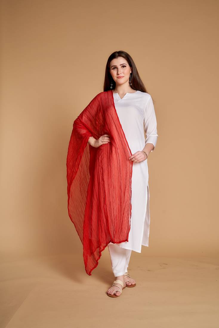 ASHWATH Women's Chiffon Plain Chunnis & Dupattas/Dupatta (2.25 Meter)