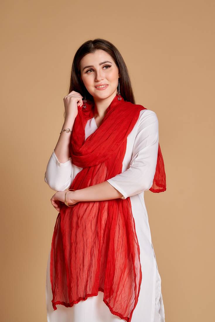 ASHWATH Women's Chiffon Plain Chunnis & Dupattas/Dupatta (2.25 Meter)