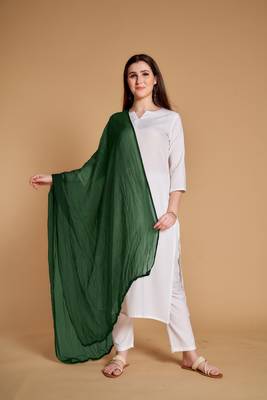 ASHWATH Women's Chiffon Plain Chunnis & Dupattas/Dupatta (2.25 Meter) 1