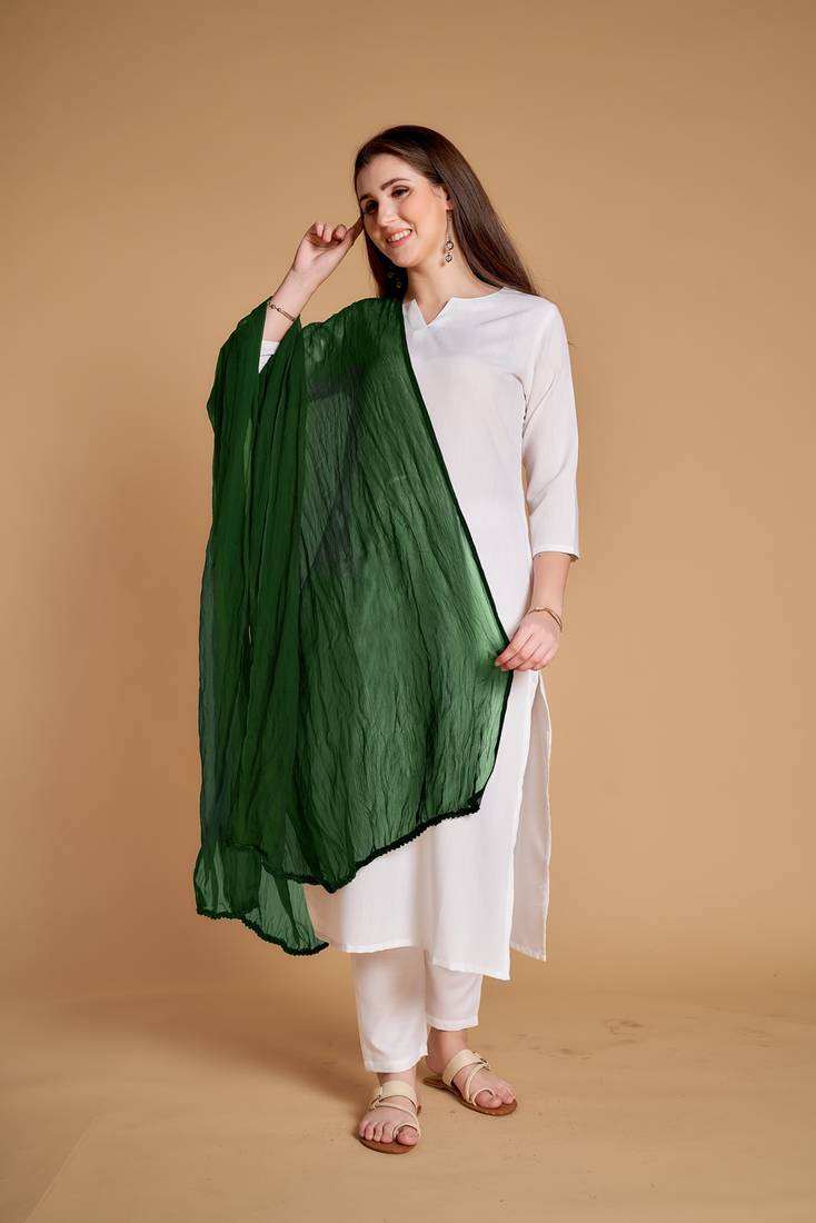 ASHWATH Women's Chiffon Plain Chunnis & Dupattas/Dupatta (2.25 Meter)