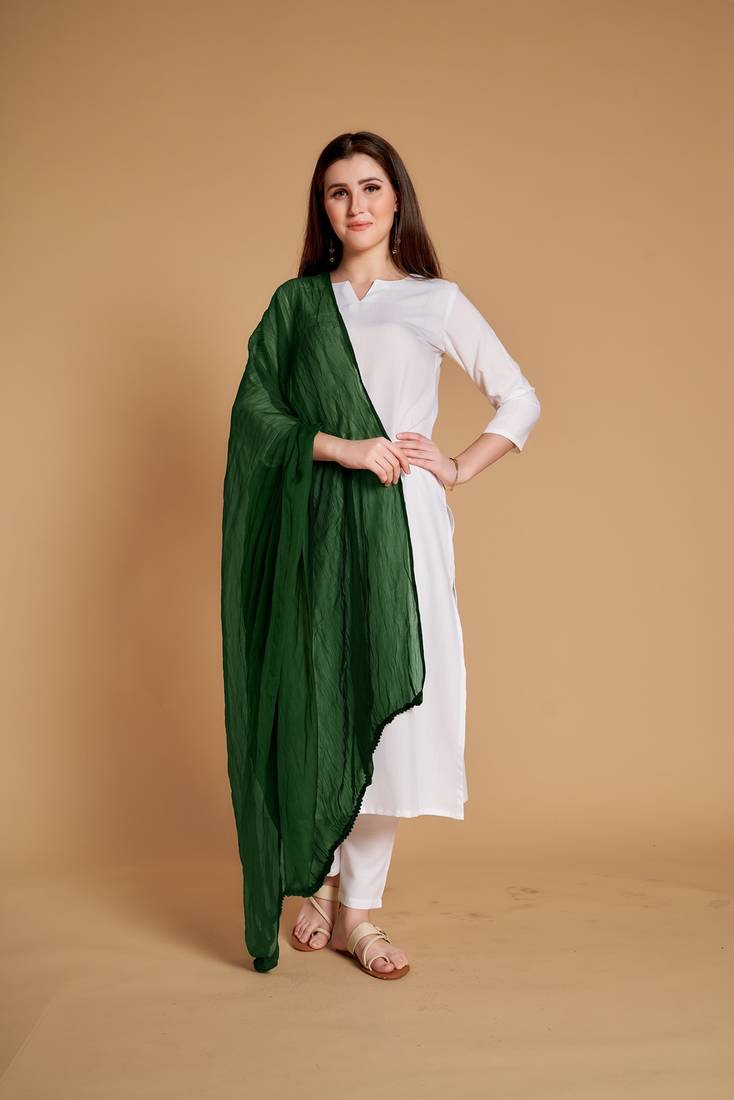 ASHWATH Women's Chiffon Plain Chunnis & Dupattas/Dupatta (2.25 Meter)