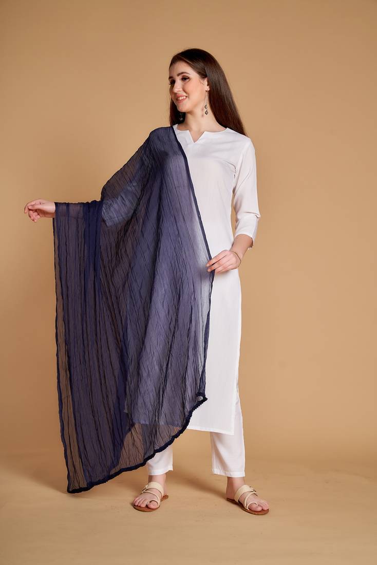ASHWATH Women's Chiffon Plain Chunnis & Dupattas/Dupatta (2.25 Meter)