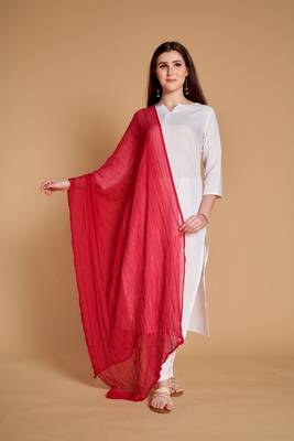 ASHWATH Women's Chiffon Plain Chunnis & Dupattas/Dupatta (2.25 Meter) 1