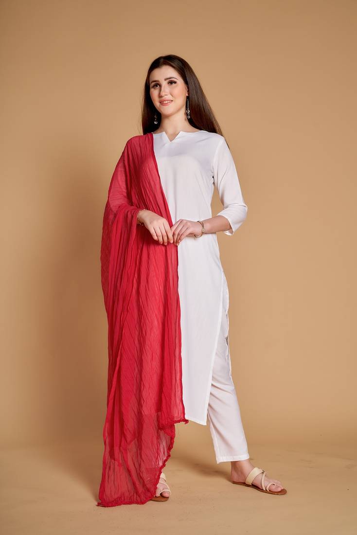 ASHWATH Women's Chiffon Plain Chunnis & Dupattas/Dupatta (2.25 Meter)