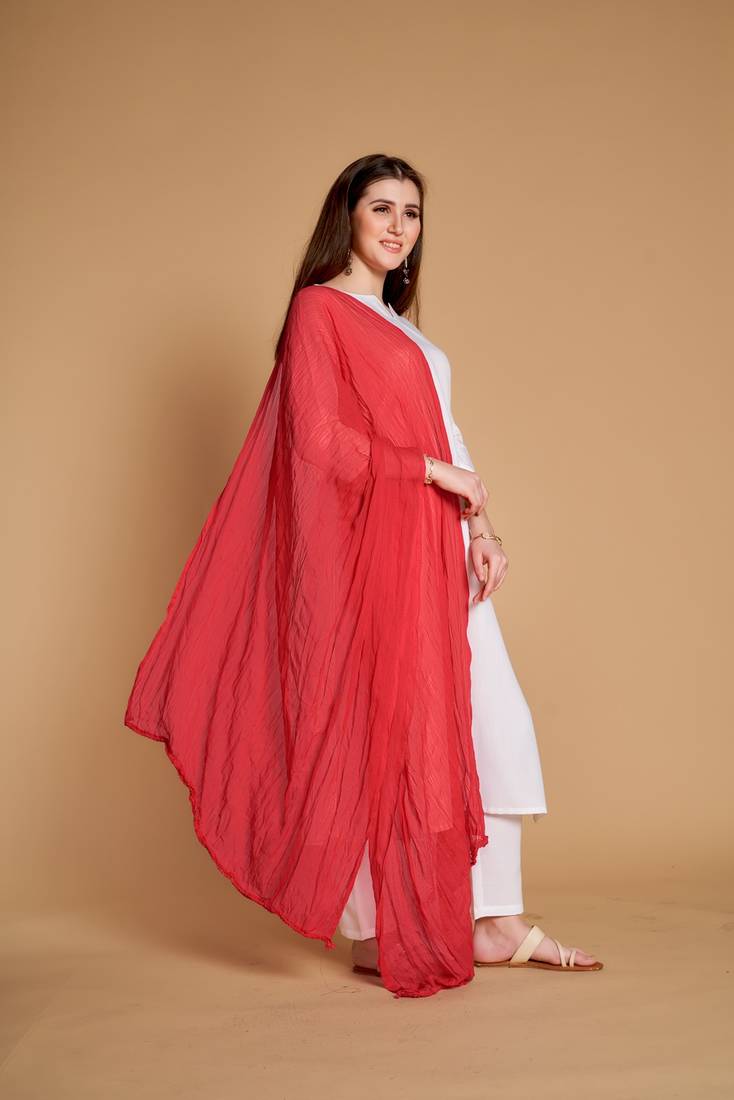 ASHWATH Women's Chiffon Plain Chunnis & Dupattas/Dupatta (2.25 Meter)