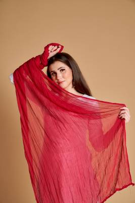 ASHWATH Women's Chiffon Plain Chunnis & Dupattas/Dupatta (2.25 Meter) 5