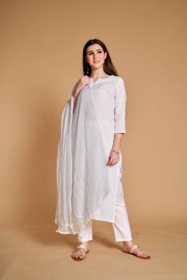 ASHWATH Women's Chiffon Plain Chunnis & Dupattas/Dupatta (2.25 Meter) 1