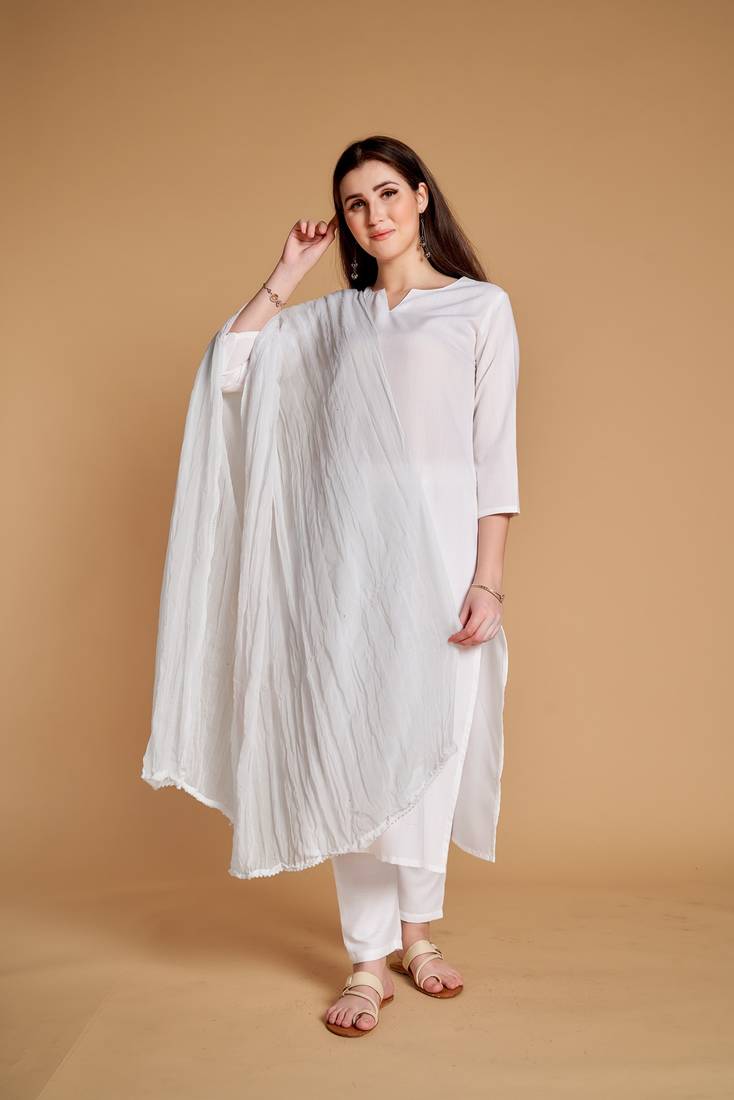 ASHWATH Women's Chiffon Plain Chunnis & Dupattas/Dupatta (2.25 Meter)