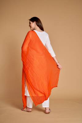 ASHWATH Women's Chiffon Plain Chunnis & Dupattas/Dupatta (2.25 Meter) 2