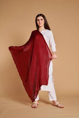 ASHWATH Women's Chiffon Plain Chunnis & Dupattas/Dupatta (2.25 Meter) 1
