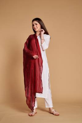 ASHWATH Women's Chiffon Plain Chunnis & Dupattas/Dupatta (2.25 Meter) 2