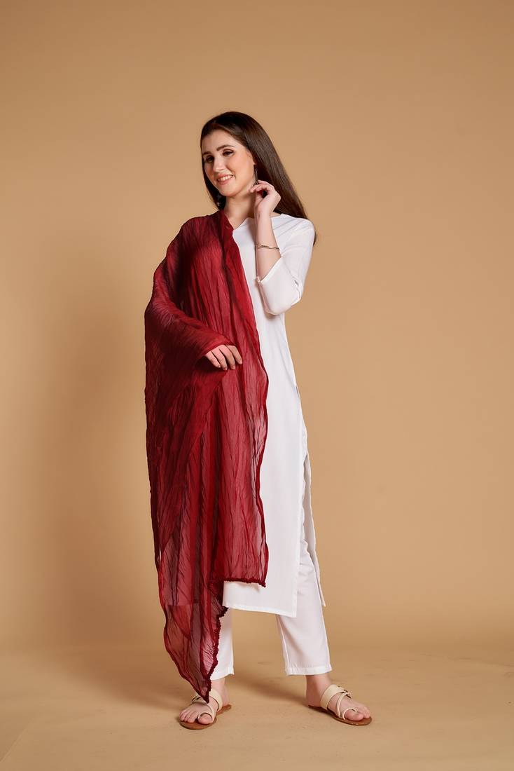 ASHWATH Women's Chiffon Plain Chunnis & Dupattas/Dupatta (2.25 Meter)
