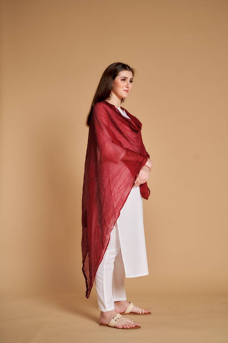 ASHWATH Women's Chiffon Plain Chunnis & Dupattas/Dupatta (2.25 Meter)