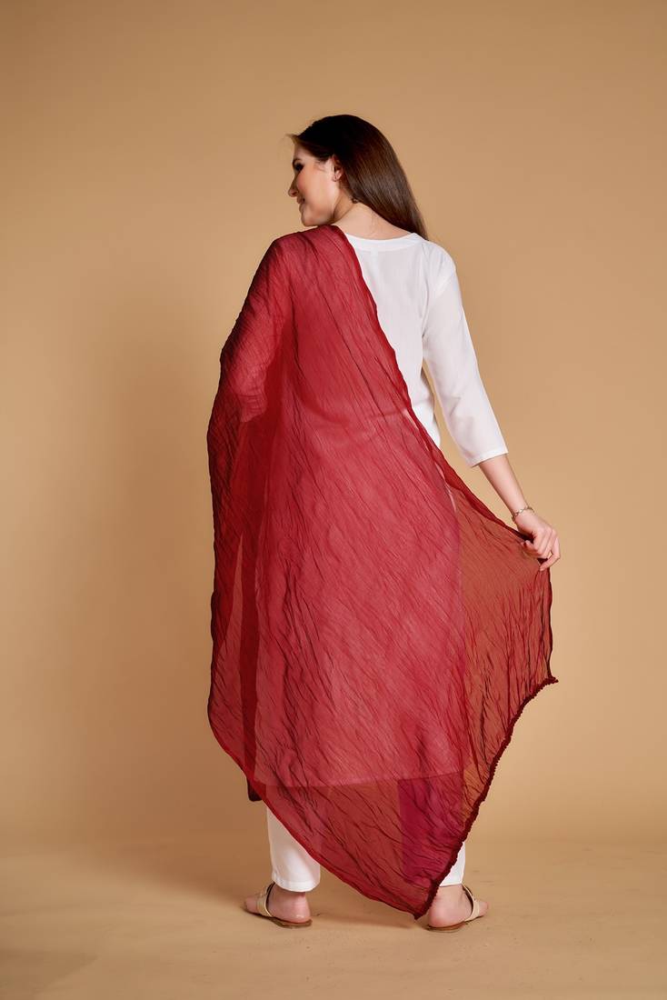 ASHWATH Women's Chiffon Plain Chunnis & Dupattas/Dupatta (2.25 Meter)